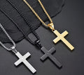 Stainless steel carved cross pendant