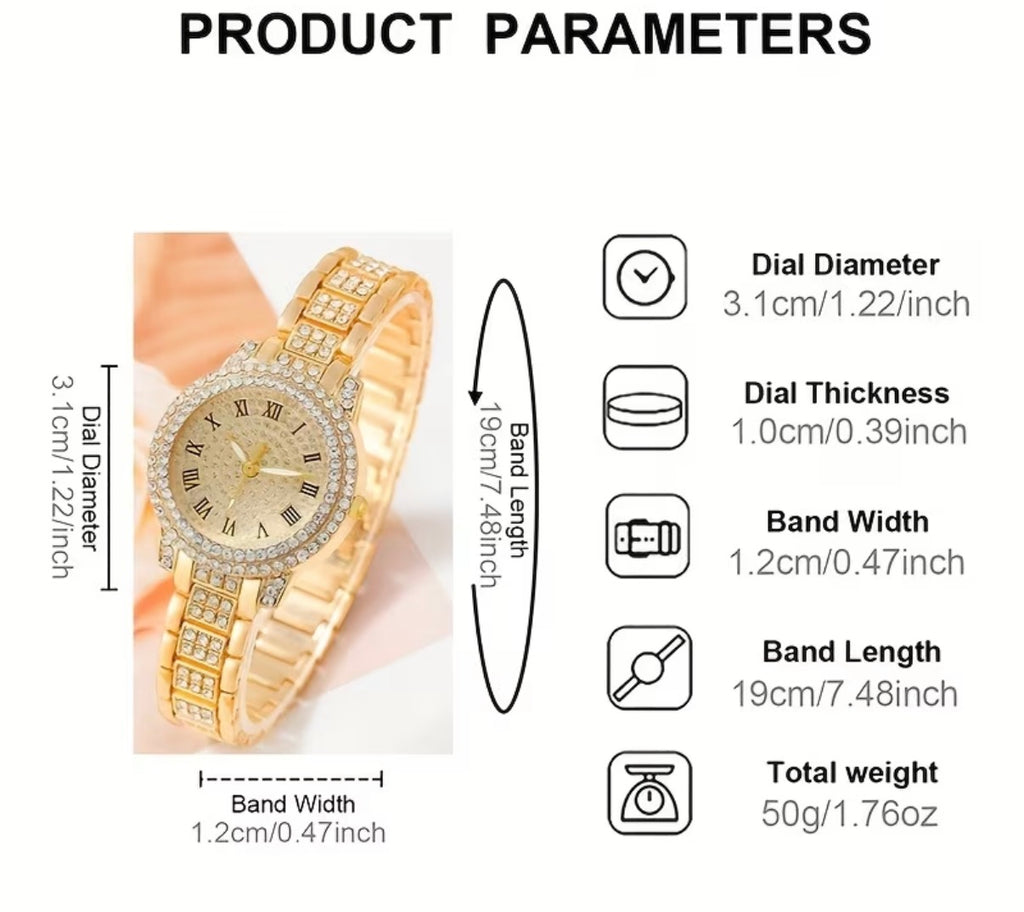 Silver Quartz Watch and Jewellery set.